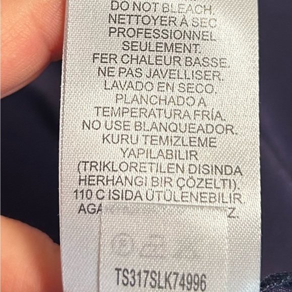 TIBI navy blue 100% silk cold shoulder blouse with adjustable shoulder straps - Picture 6 of 8